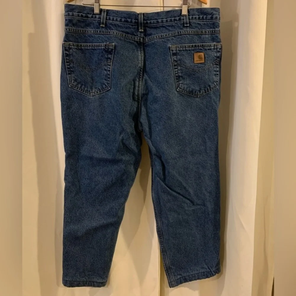 Carhartt Mens B172 DST Flannel Lined Denim Jeans Relaxed‎ Fit Medium Wash 40x32